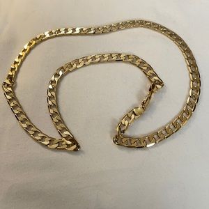 24 inch large links gold plated chain unisex